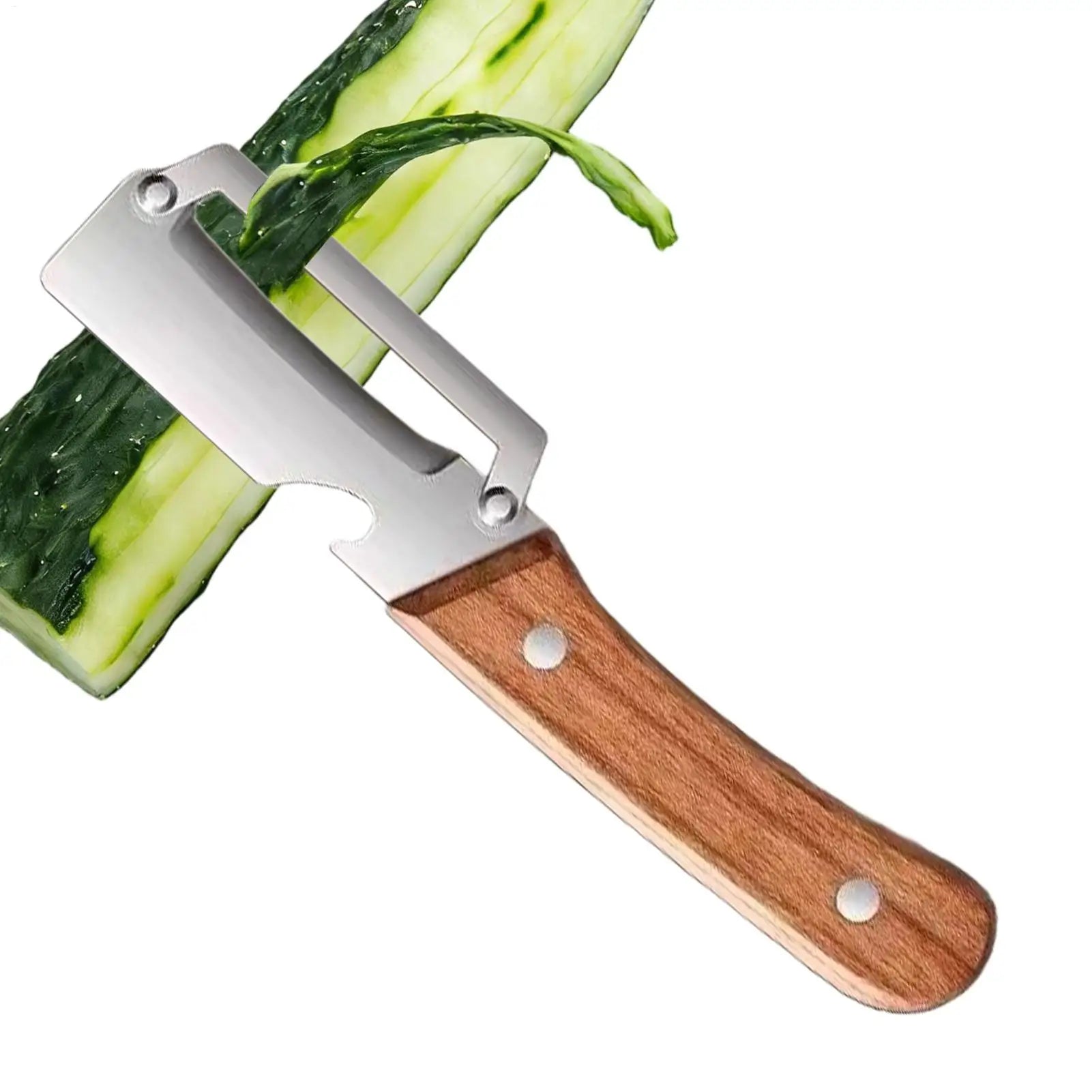 Multifunctional Kitchen Peeler Household Stainless Steel Fruit Wooden Qme