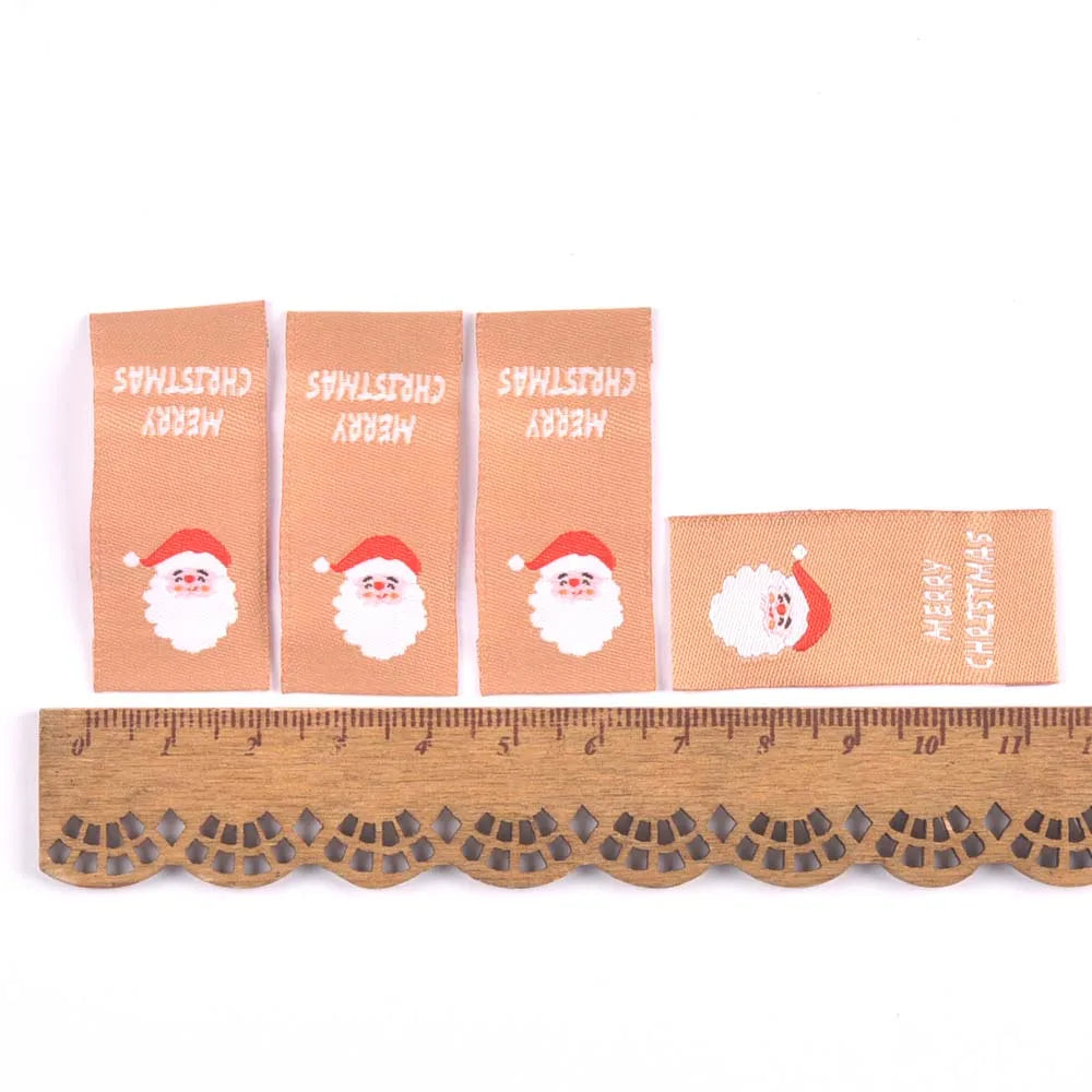 50Pcs Santa Claus/Snowman/Chritmas Tree Labels For Sewing Accessories Kid Garment DIY Crafts Handmade Clothes Supplies Xmas Tags Qme 2