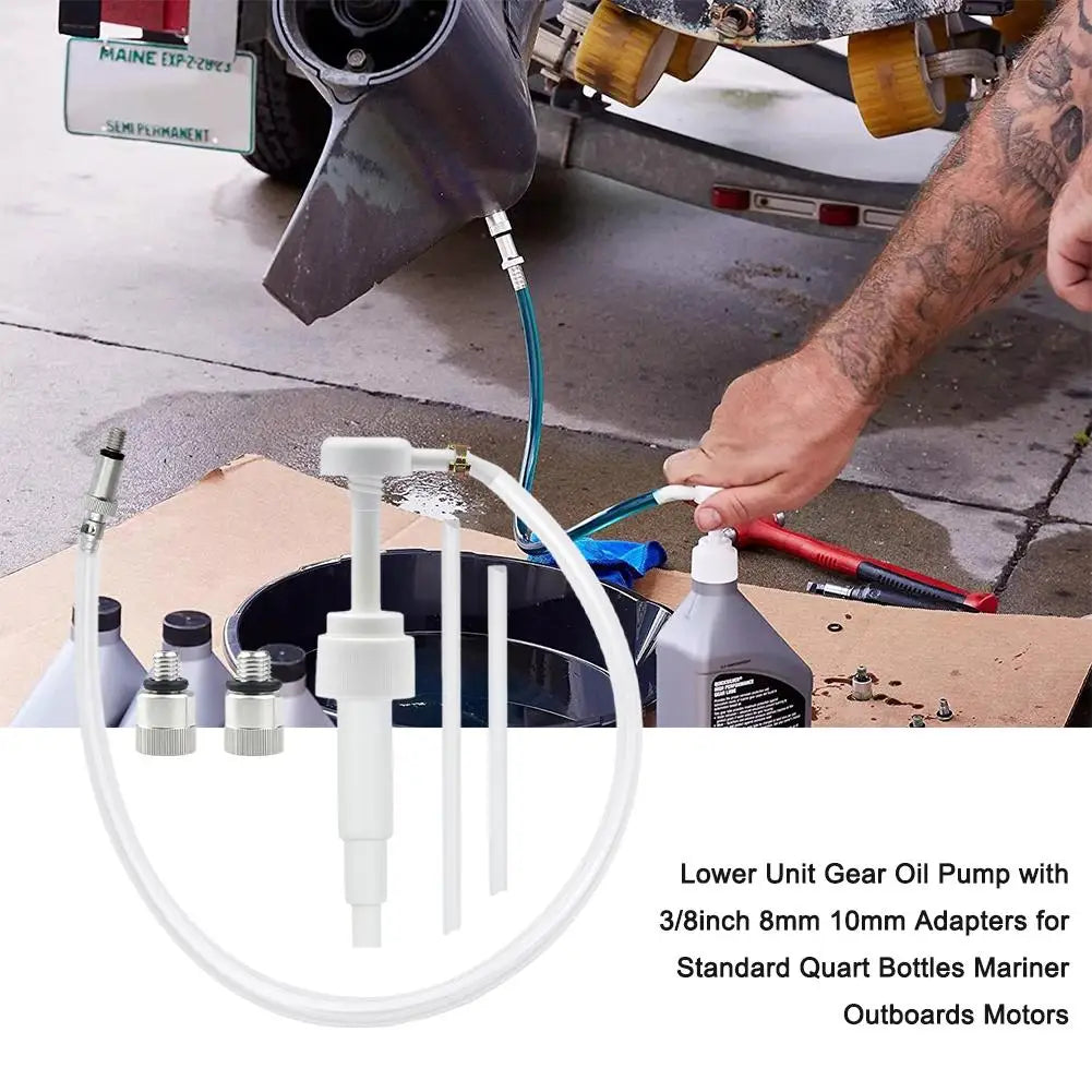 Lower Gear Oil Pump Suitable For Marine Outboard Engines Manual Tools Gearbox Oil Pump Delivery Kit 3/8-inch Metal Swivel Ring Qme