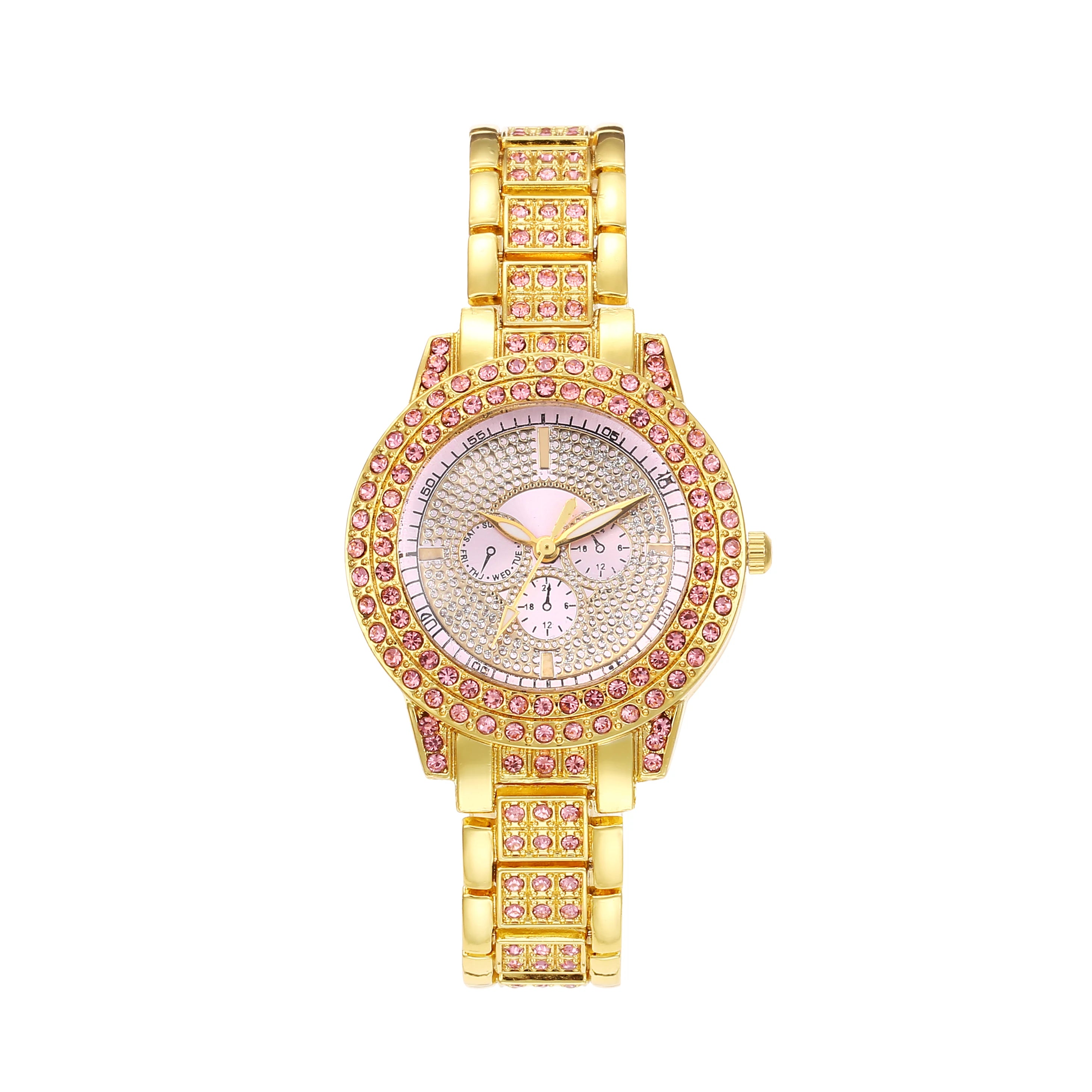 Full Diamond Roman Literal Steel Strip Women's Watch Starry Sky Business Quartz Watch Women's Watch Qme