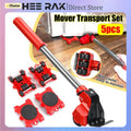 HEE RAK 5Pcs/Set Heavy Duty Furniture Lifter Mover Roller with Wheel Bar Moving Device Lift Helper Furniture Move Transport Tool Qme Default Title