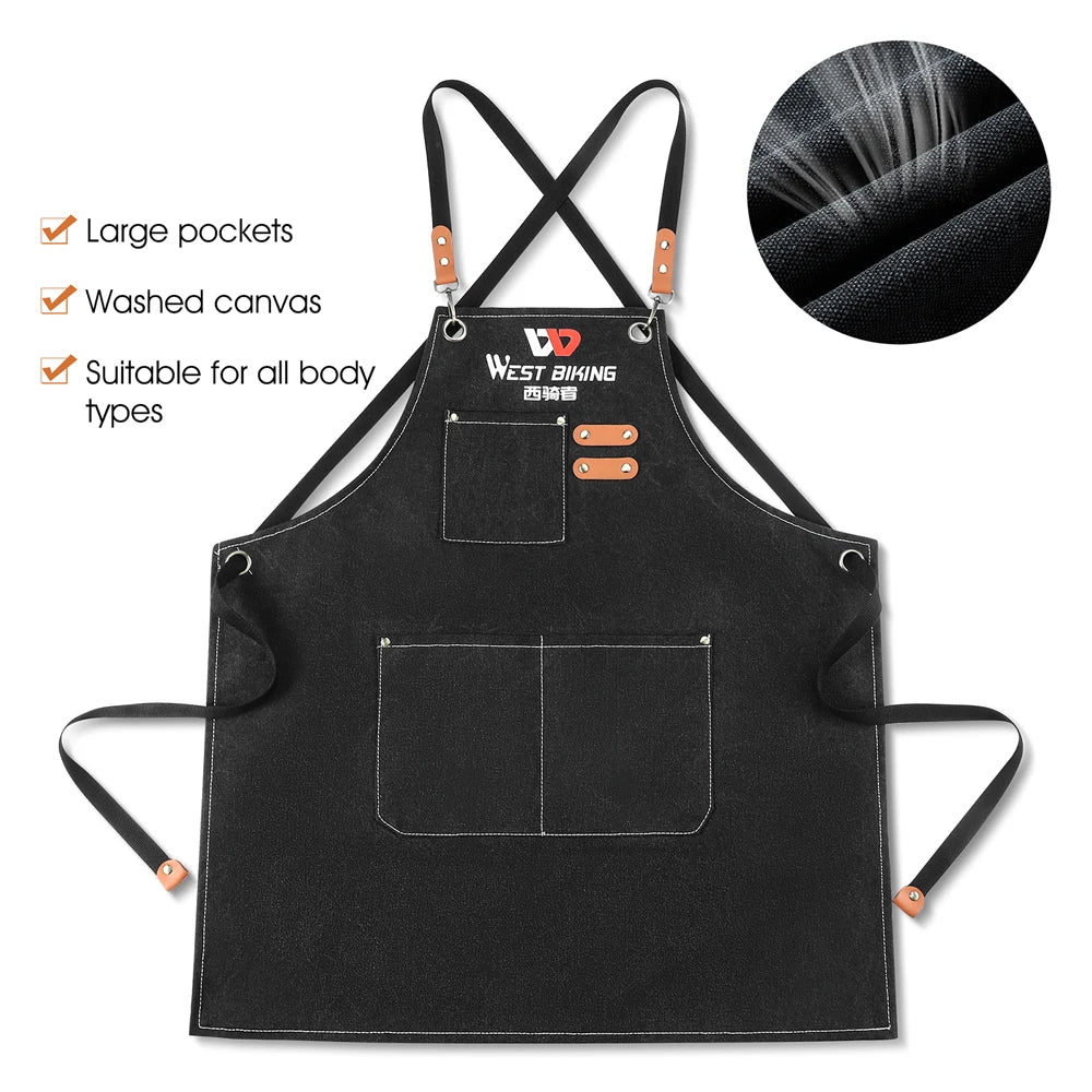 Thickened Canvas Apron Bike Maintenance and Repairing Apron Carpentry Craftsman Plantsman Working Apron Qme
