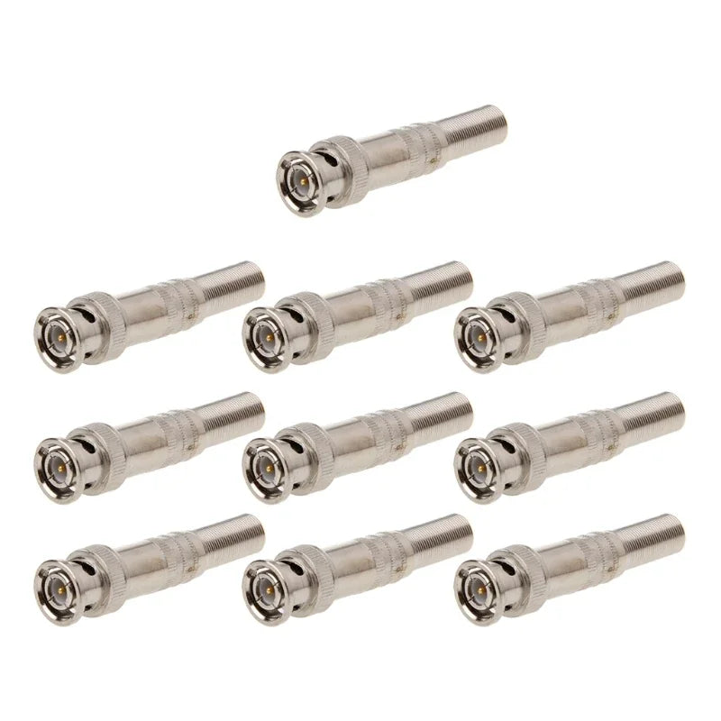 ESCAM 50Pcs BNC Male Plug Connector To Screw For RG-59 Coaxical Cable CCTV Camera Qme