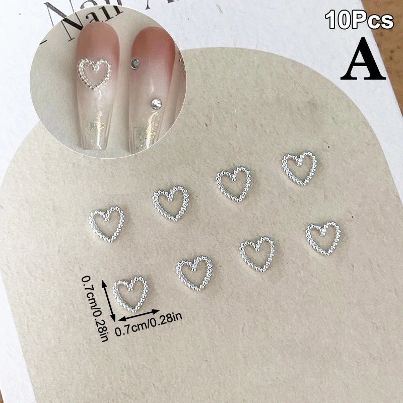 Alloy Bowknot Love Nails Art Charms Decorations 3D Luxury Metal Qme A
