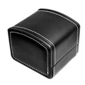 Portable Watch Box PU Leather Watch Case Organizer Storage Holder for Men Women Bracelet Vintage Jewelry Box with Leather Pillow Qme black