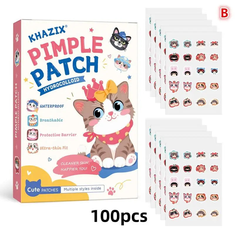 Cat-shaped Colorful Acne Patches Invisible Daytime Pimple Care Qme B