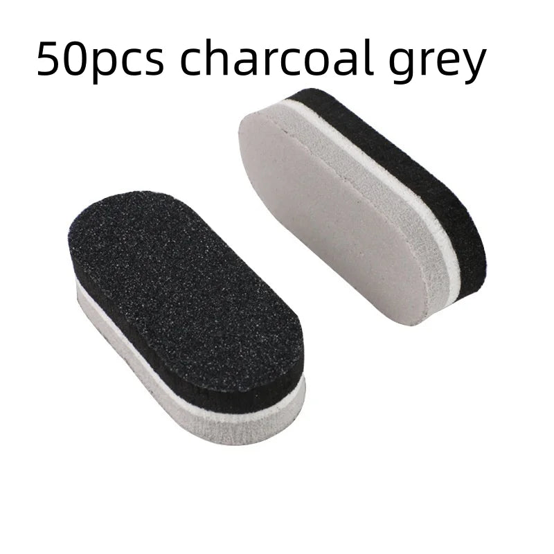10/50/100pcs mix Professional Buffer Sponge Nail File Mini Double-sided Nails Art Blocks Polishing Manicure Pedicure Qme 50pcs charcoal grey