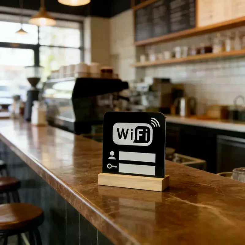 1 Acrylic Mirror Wifi Sign Public Places House Shops Handwriting Qme