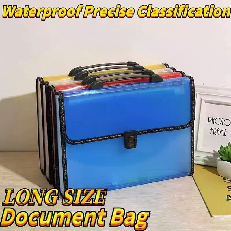 Long Document Organizer Folder Lightweight File Holder Handle Student Qme
