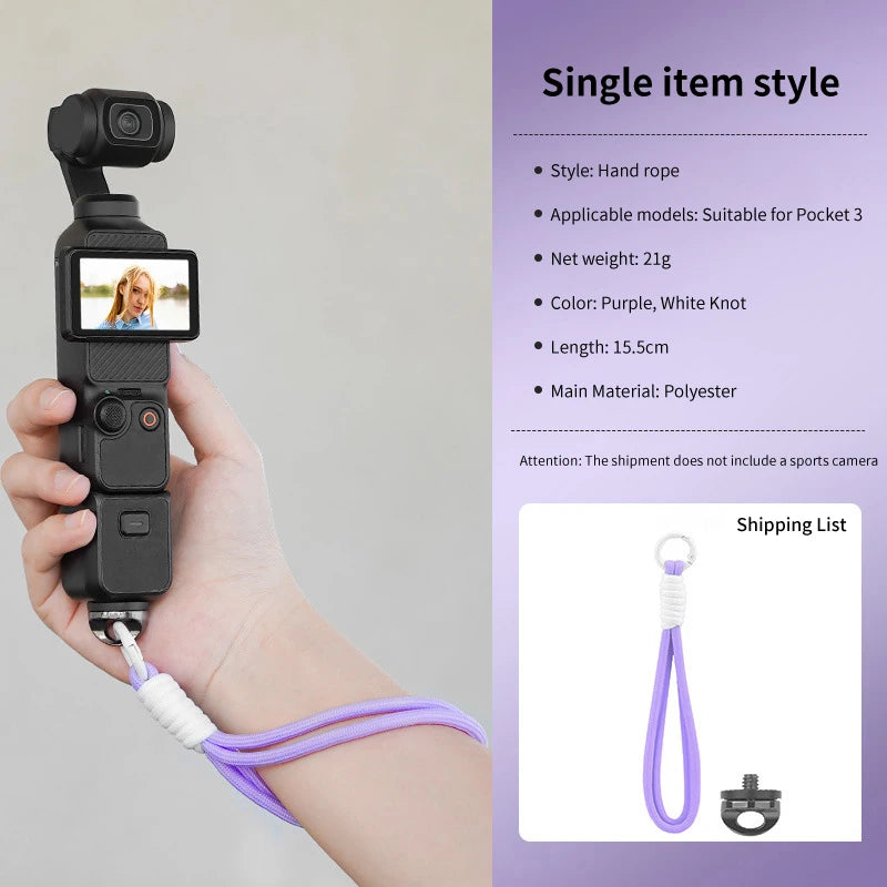 Lanyard OSMO Pocket 3 360 Wrist Hand Strap Handheld Gimbal Camera Qme Purple