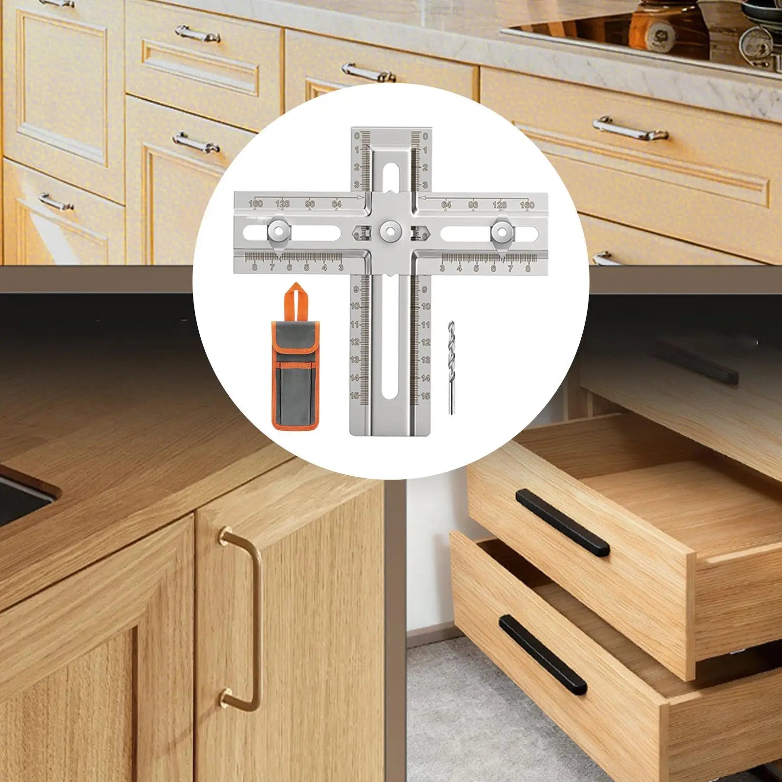 Cabinet Handle Jig DIY Stainless Steel Convenient Template Tool Qme