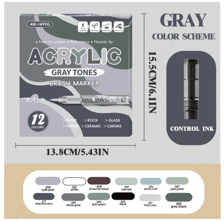 84 Colors Acrylic Paint Markers, With Direct-Liquid Ink System, Brush Tip, For Wood, Glass, Fabric And DIY Crafts Art Supplies Qme G