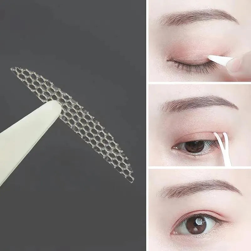240Pcs Double Fold Eyelid Tape Sticker Lace Nature Clear Beige Stripe Self-adhesive Natural Eye Makeup Make Up With Tool New Qme