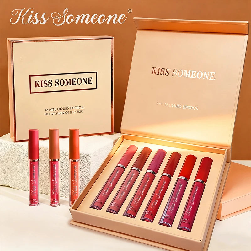 6pcs/1set matte lipstick set,long-lasting,non-stick cup,waterproof lipstick,suitable for Halloween,suitable for all skin types Qme