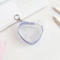 Portable Colorful Heart Transparent Zipper PVC Storage Bag Kaychain Qme A1