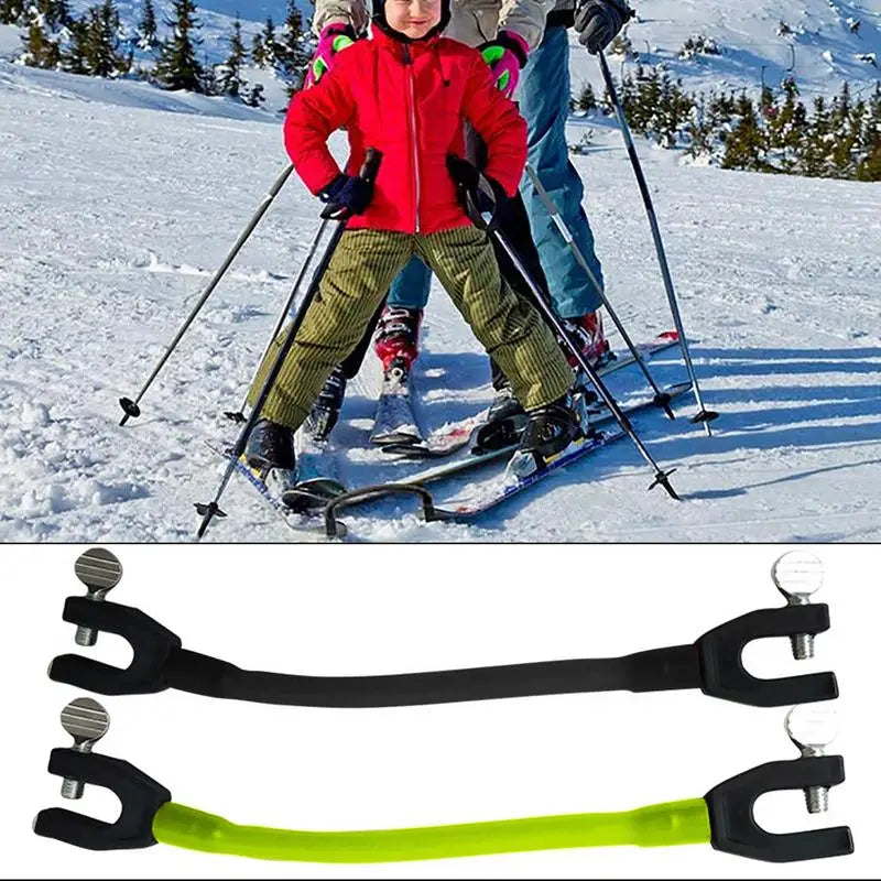 Ski Tip Connector Portable Ski Aid Cushioned Fastener Tape Strap Ski Practice Aid Easy Snow Ski Training Tools for Winter Qme