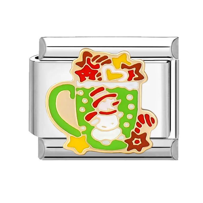 Fashion 2025 Colorful Christmas Socks Snowman Deer Italian Charms Fit