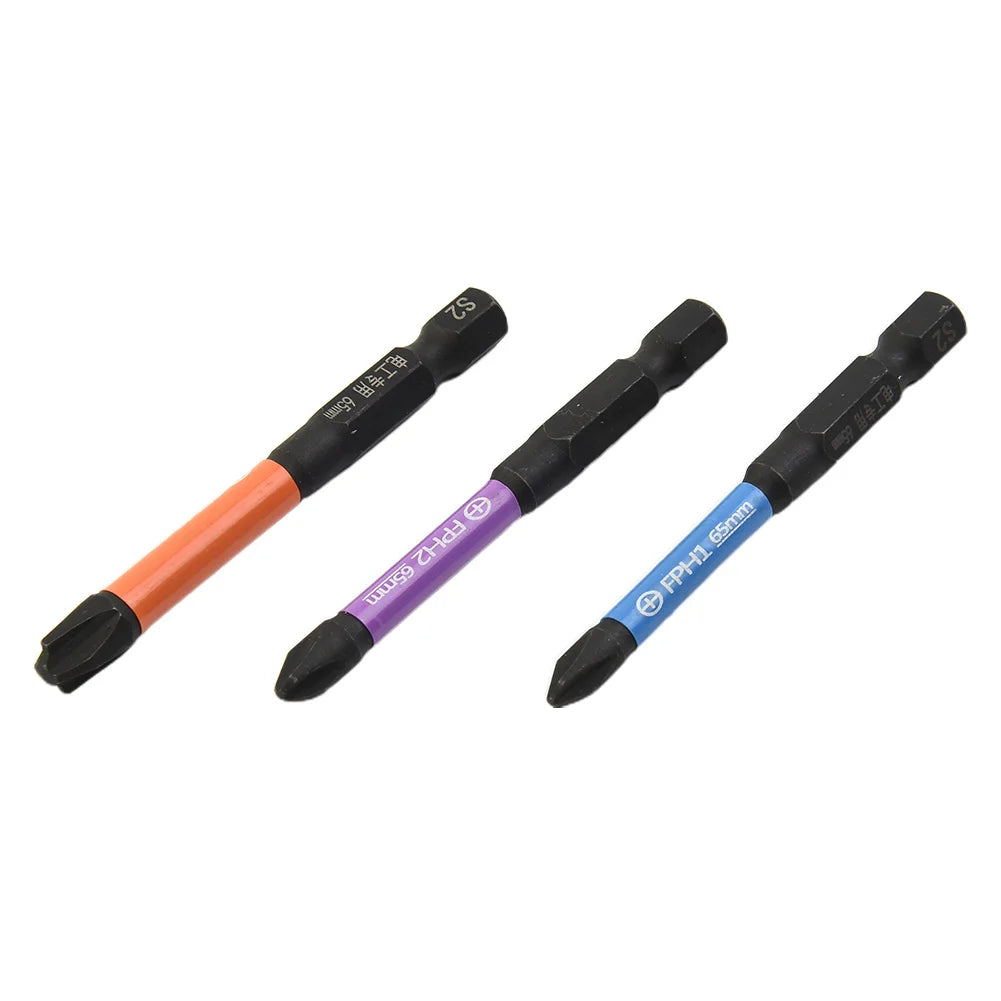 3-Piece Set of Electrician Specific Batch Head Eleven Character Screwdriver (65mm FPH1+FPH2+FPH3) Qme