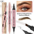 4 Colors 1pc Eyebrow Pen Waterproof 4 Split Tip Eyebrows Pen Eyebrow Tattoo Pen Waterproof Liquid Black Eyebrow Makeup Pencil Qme Q710-1