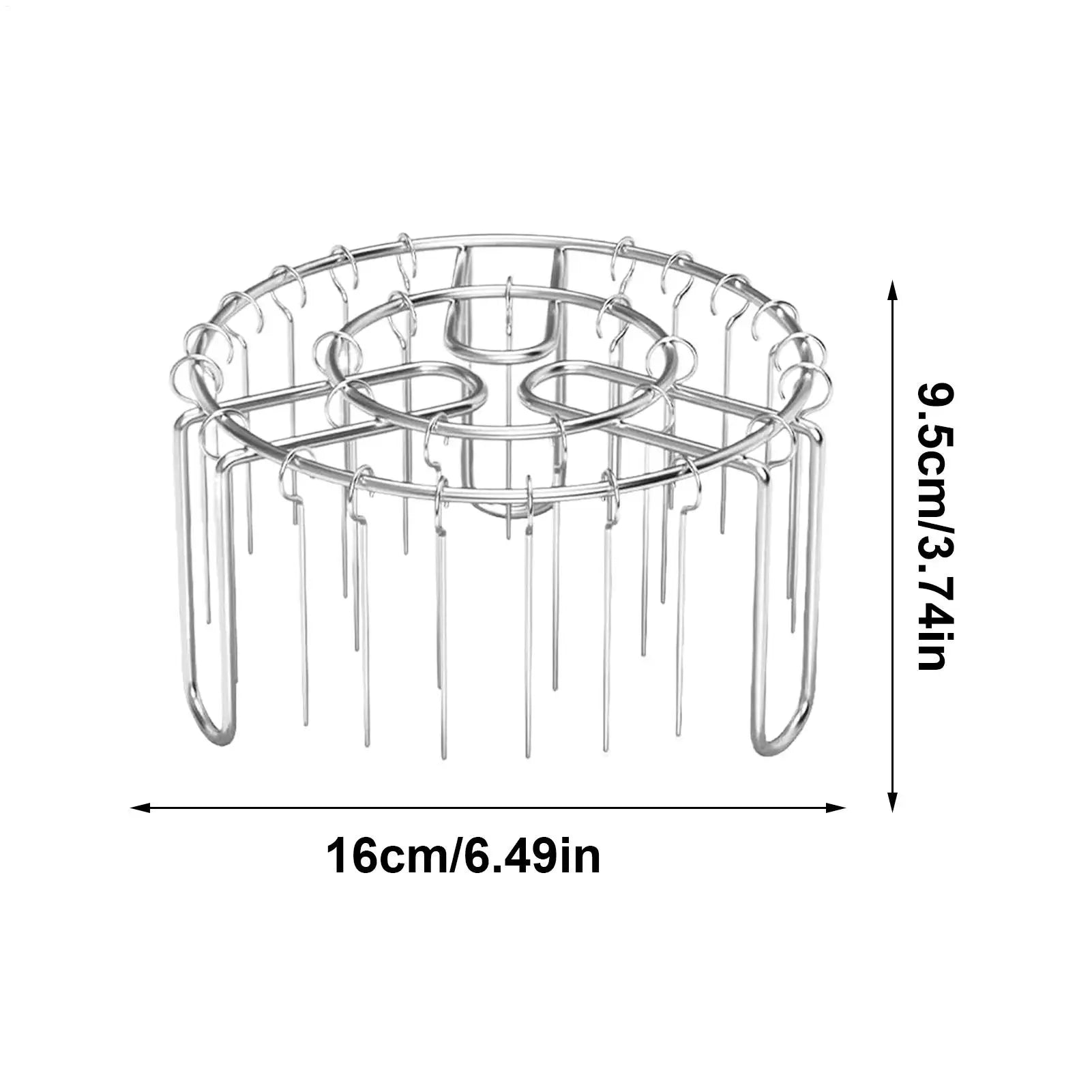 Oven Rack Stainless Air Fryer Skewer Rack Heat-Resistant Stainless Steel Grilling Skewer Rust-Proof Reusable Non-Stick Chef Tool Qme