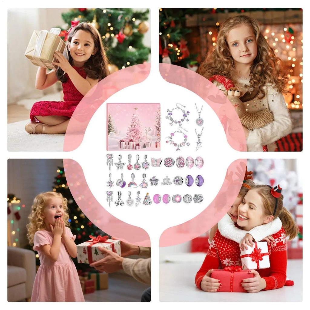 Christmas Countdown Calendar Bracelets Jewelry Making 29 Charm Beads Qme