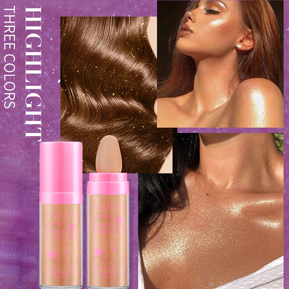 Shining Gloss Pat Powder Waterproof Sweat Proof Suitable Body Hair Qme