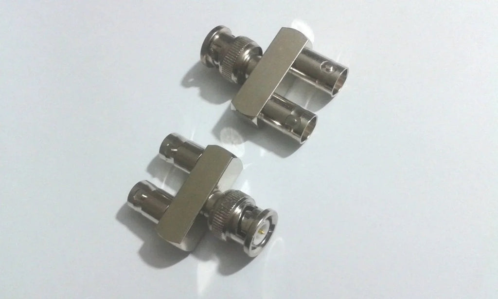 BNC male to 2 double BNC female Y grains adapter Qme