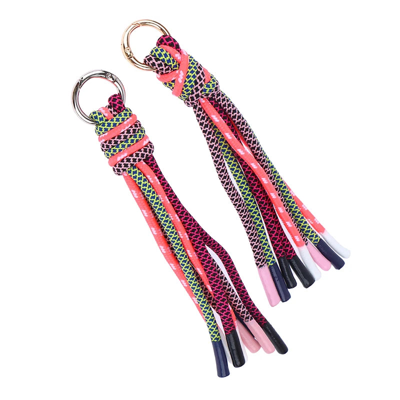New Hardware Anti-theft Keychain Fashion Bag Accessories Tassel Female Bag Decoration Qme