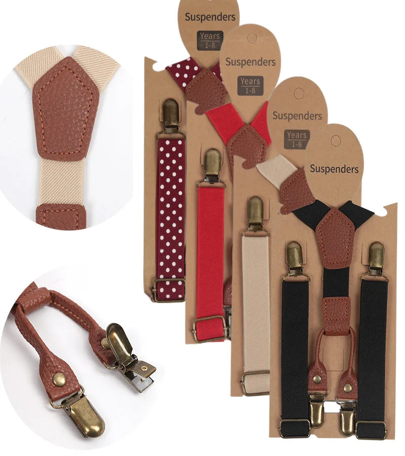 New Suspenders for Children Pants Apparel Kids Suspender Boys Girls Shirt Dress Wedding Party Clip-on Adjustable Y-back Braces Qme