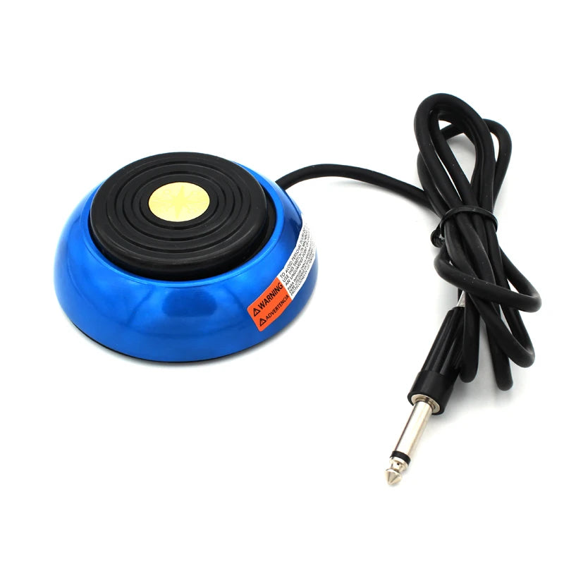 Trigo Tattoo Foot Pedal Switch for Tattoo Power Supply Durable Anti Slip Foot Tattoos Pedal Power Supply Qme Round Blue