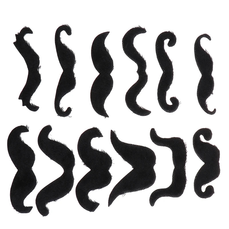 Black Fake Moustaches Self Adhesive Joke Mexican Novelty Party Supply Qme ONE SIZE