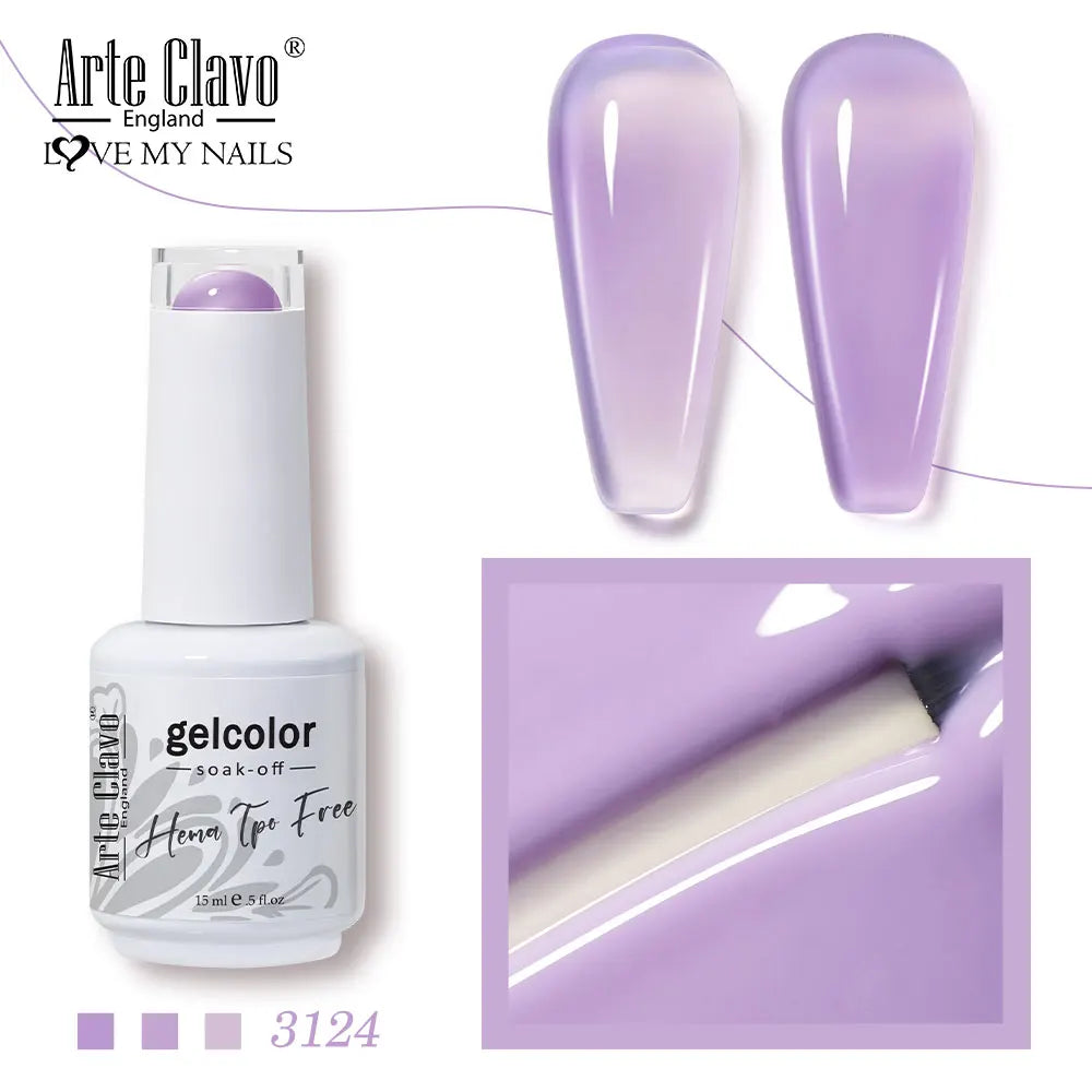 Arte Clavo Jelly Series Semi-transparent Light Pink Peach Gel Nail