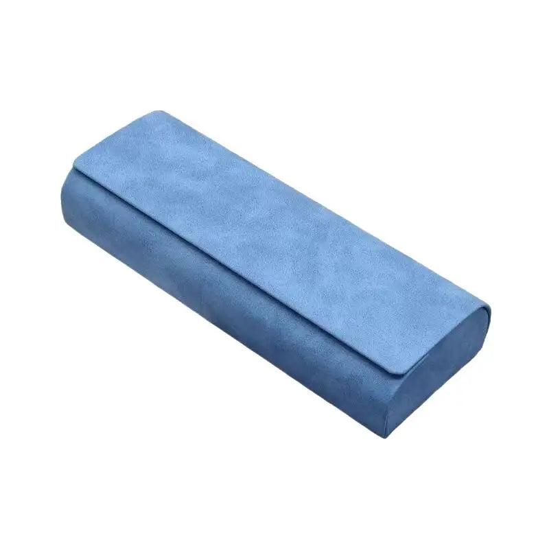 Hard-shell Spectacle Case Men Women Glasses PU Leather Portable Qme Blue