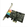 5.1 Desktop Computer Built-in Independent PCI-E8738 Stereo 6-channel Computer Cables Connectors PCIe Sound Card 1pcs Qme Gold