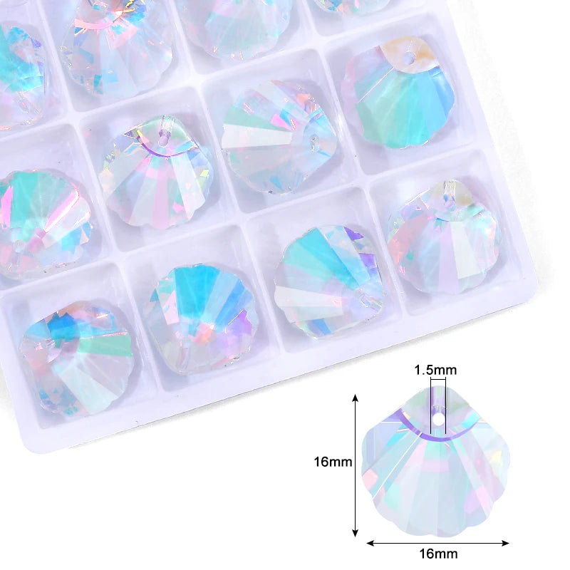 Cute Crystal Pendants With Multiple Shapes AB Color Glass Charms Beads Used For Making Necklaces Bracelets DIY Jewelry Making Qme 10-12pcs