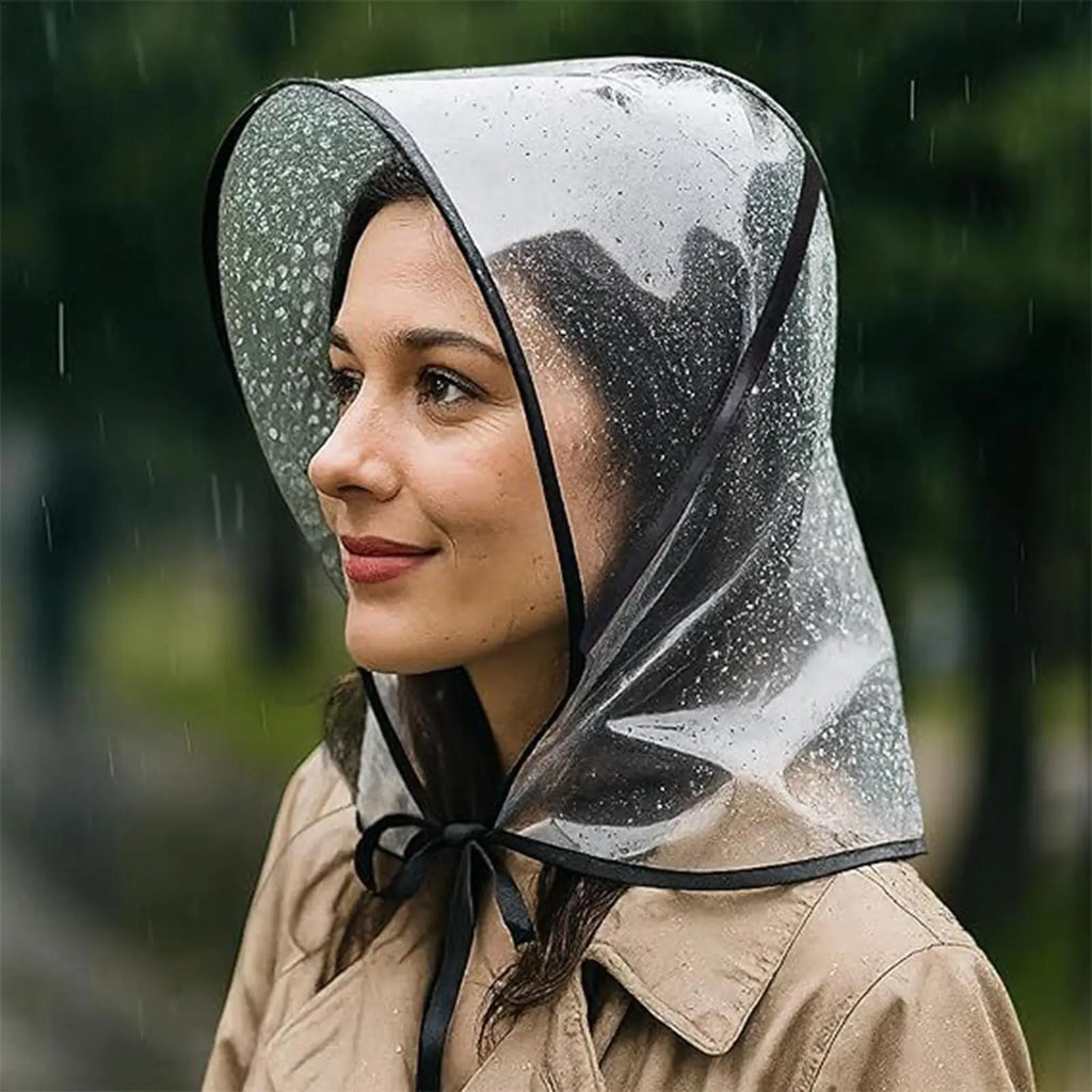 Rain Hat Reusable Transparent Headwear with Brim Waterproof Transparent Rain Hat for Women Lady Girlfriend Mother Travel Qme