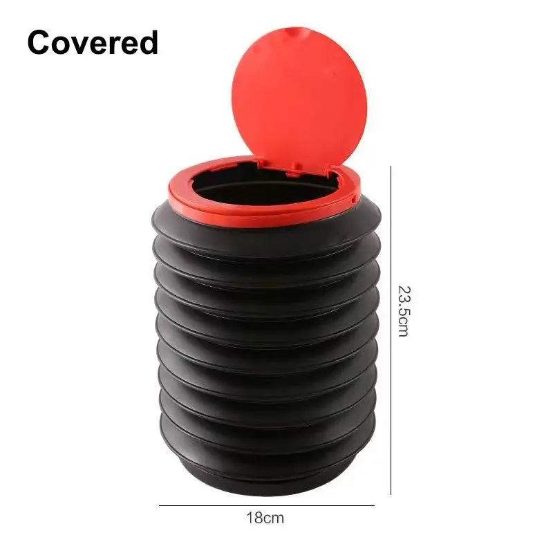 Foldable Car Multifunctional Telescopic Waste Bins Storage Bucket Lid Qme A2