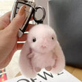 Plush Rabbit Keychain Fluffy White Soft Charm Mini Pendant Decorative Accessory for Women Travel Bag Decoration Qme pink