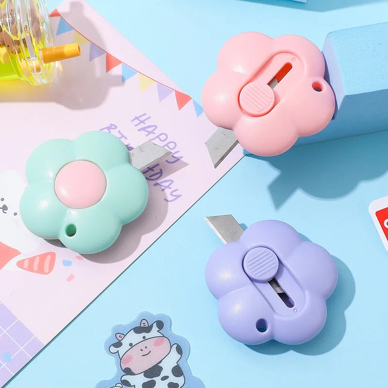 1-3pcs Cuter Mini Flowers Utility Knife Box Knife Paper Cutter Letter Opener Art Paper Cutter Kawaii Stationery Qme