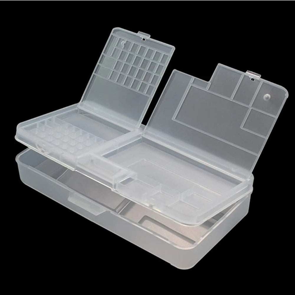 1pcs Transparent Rectangle Plastic Storage Box Screw Holder Case Organizer Container Jewelry Nail Art Equipment Tools Case Qme