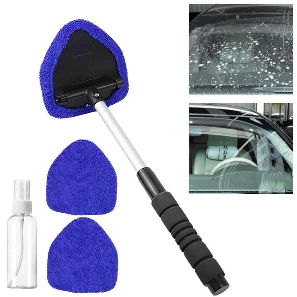 Car Windshield Cleaner Tool Bonnet Microfiber Cloth Inside Cleaning Qme
