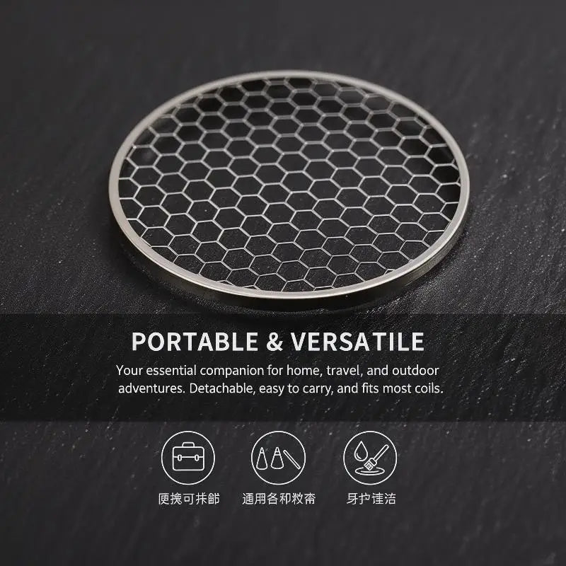Stainless Steel Mosquito Spiral Holder Box Fireproof Lid Coil Burner Qme
