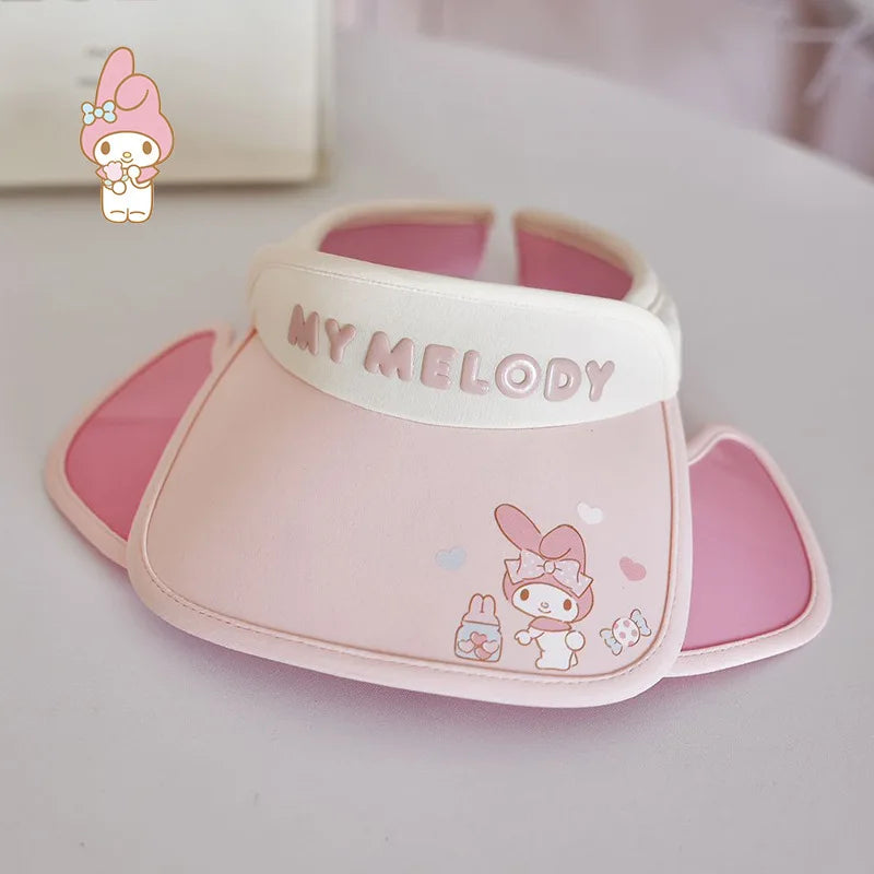 Hello Kitty Kuromi Sun Protection Hat New Spring/Summer Sun Hat Student Sun Hat Open-Top Wide-Brim Hat Qme hangna-10