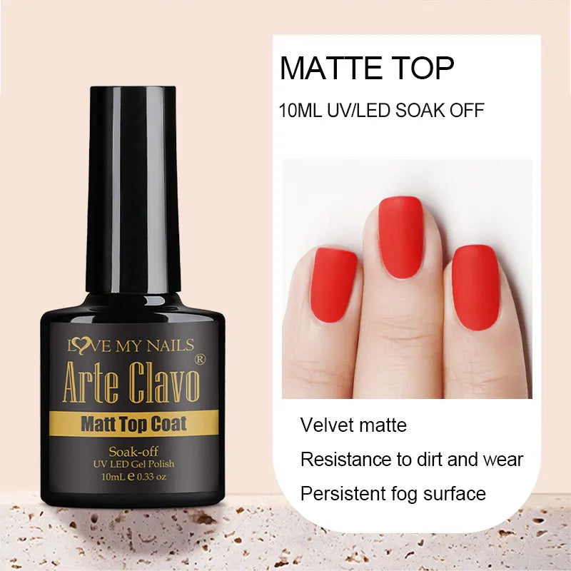 Arte Clavo Cat Eye Magnetic Gel Polish Green Red Semi Permanent Soak Qme MATTE-TOP