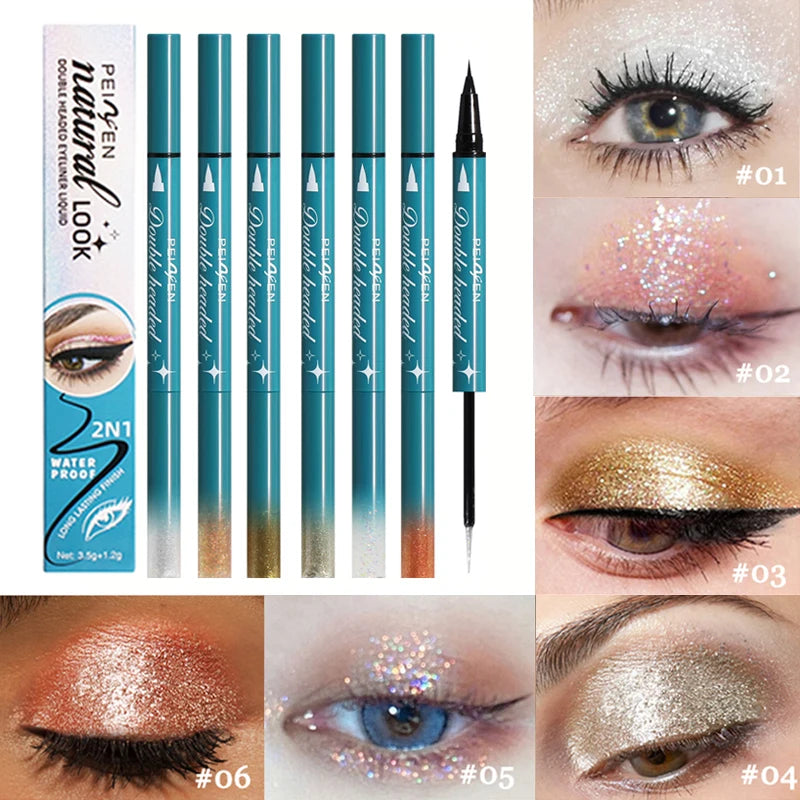 Double Head Waterproof Eyeliner Liquid Pen Lasting Development Not Qme