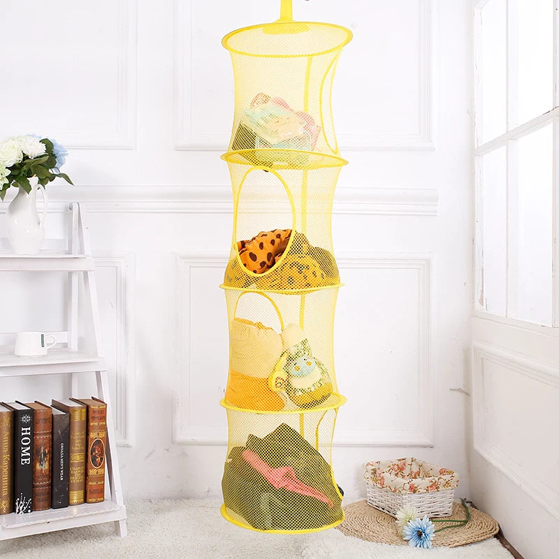 Kids Room Toys Gloves Hats Socks Foldable Plush Animal Storage Net 4 Qme Yellow