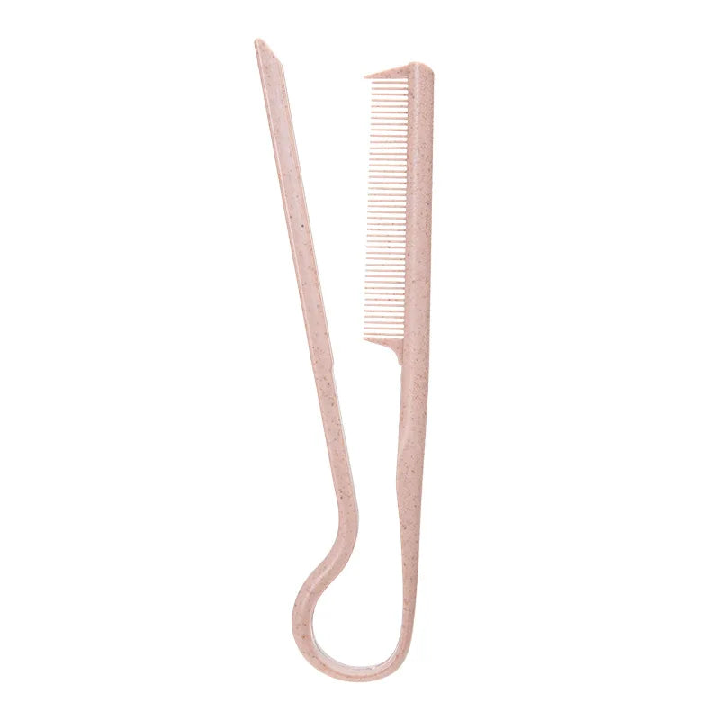 1PC Useful Hair Straighten Salon Comb Hairdressing Smooth Tool Hold Tongs Hair Styling Tools for Women Hair Brush Straightener Qme pink