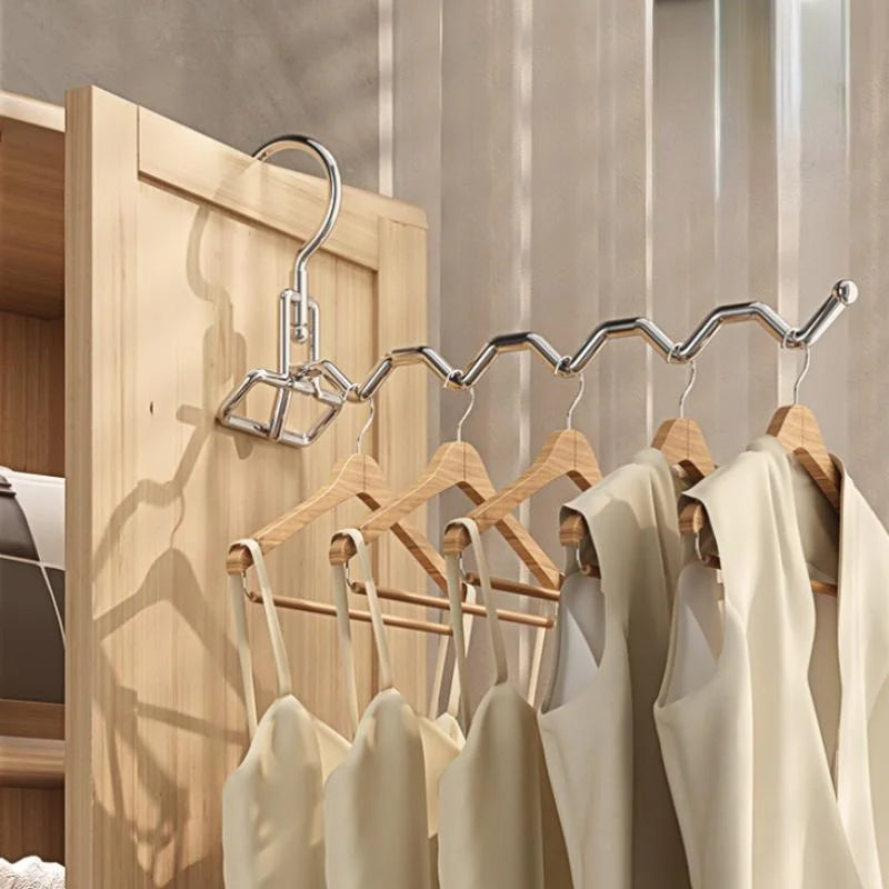 Folding Stainless Steel Clothes Hanger Multifu Travel Hotel Drying Hanger Essential Trips Home Simple Hanging Clothes Hangers Qme