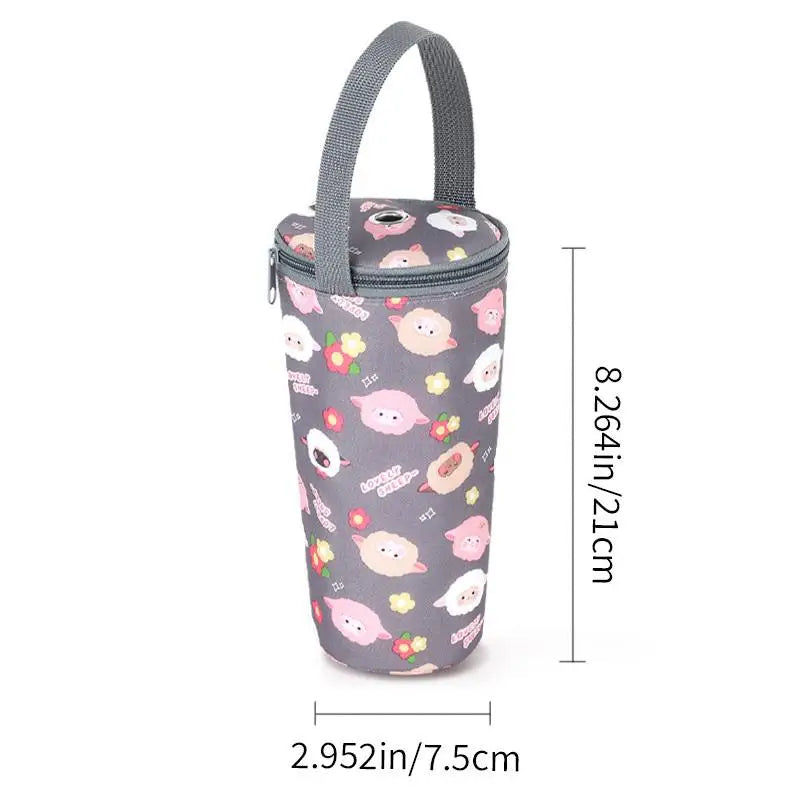 Creative Handheld Water Bottle Bag Insulated Pocket Cute Outdoor Milk Qme A2