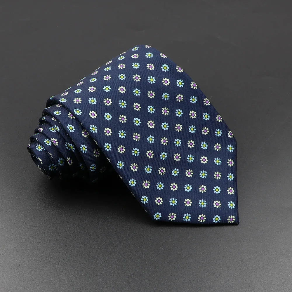 Men's Fashion Silk Tie Soft Novelty Necktie Blue Green Orange Ties Qme 2